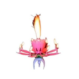 Vela Flor Rosa Musical x1