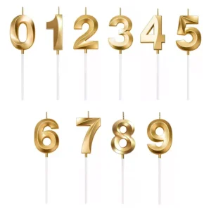 Vela Numero Dorada (12cm) x1