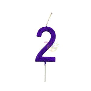 Vela Numero Palito Violeta x 1 - Imagen 3
