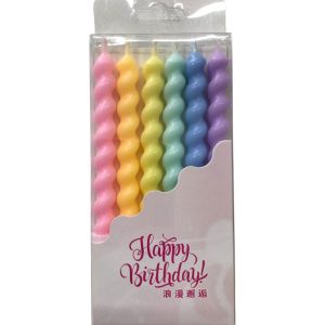 Velas Tirabuzón Pastel x6