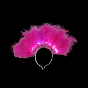 Vincha 6 Flores con Plumas Luminosa x1 - Imagen 4