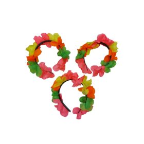 Vincha Con Flores Fluo x12