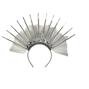 Vincha de Reina con apliques y tul varios Colores