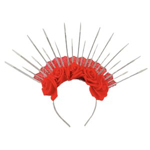 Vincha de novia con encaje Roja x1