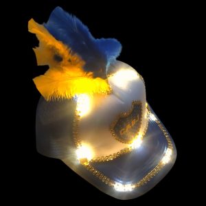Gorra luminosa de boca con plumas x1
