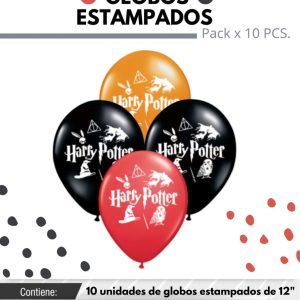 Globo De Latex Estampado De Harry Potter x 10u