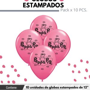 Globo De Latex Estampado De Peppa Pig x 10u