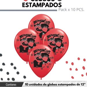 Globo De Latex Estampado De Lady Bug x 10u