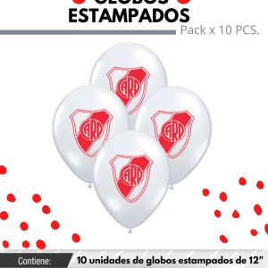 Globo De Latex Estampado De River x 10u