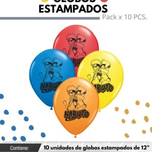 Globo De Latex Estampado De Naruto x 10u