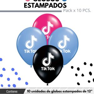 Globo De Latex Estampado De Tik Tok x 10u