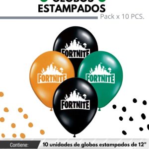 Globo De Latex Estampado De Fortnite x 10u