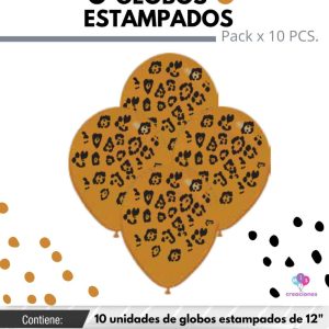Globo De Latex Estampado De Animal Print x 10u