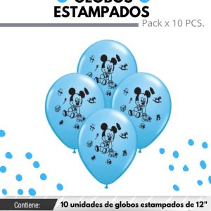 Globo De Latex Estampado De Mickey baby x 10u