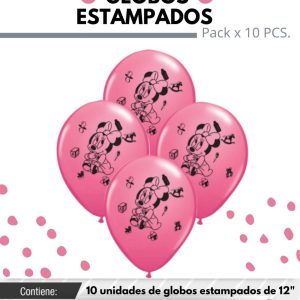 Globo De Latex Estampado De Minnie baby x 10u