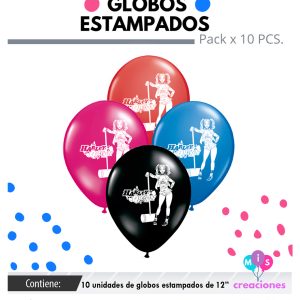 Globo De Latex Estampado Harley Queen x 10