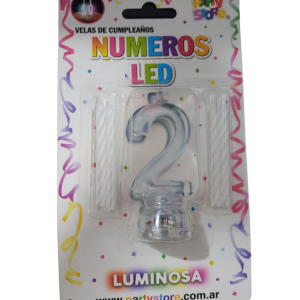 Velas de cumpleaños + numero led x1