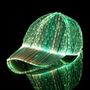 Gorra led usb fiber optic blanca x1