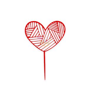 Topper de torta Corazon Lineas x 1 - Imagen 4