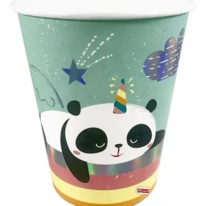 Vaso de Panda y Arcoíris x6