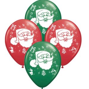 Globo De Latex Estampado Papá Noel x 10u