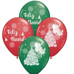 Globo De Latex Estampado Feliz navidad x 10u
