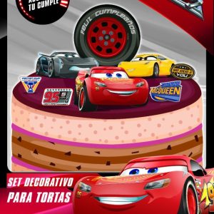 accesorios para torta de cars x 8