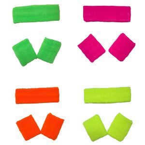 Combo set vincha muñequera fluo x3pcs