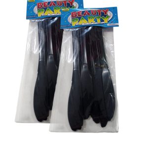 Cuchillos plásticos negros x10