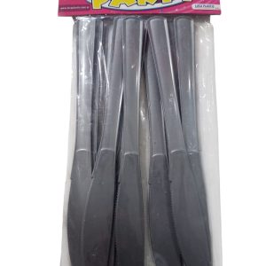Cuchillos plásticos plateados x10