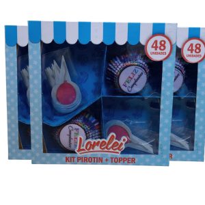 Kit Pirotin + Topper Feliz Cumpleaños x48uni