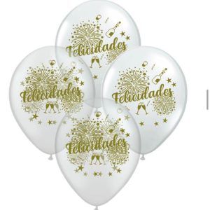 Globo De Latex Estampado Cristal  Felicidades x 10u