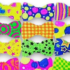 Moño de Plastico Estampado Grande varios colores (20cm) x12