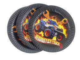 Platos Poli Papel Monster Truck x 6