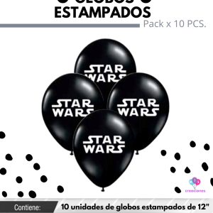 Globo De Latex Estampado De Star Wars x 10u