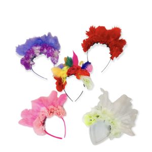 Vincha de plumas de colores x1