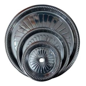 Bandeja Pet. Redonda Plateada 29 cm x 1
