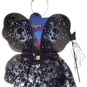 Set con Alas, Tutu, Vincha y Varita de Calavera x1
