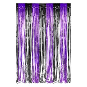 Cortina Metalizada Violeta y Negra x1
