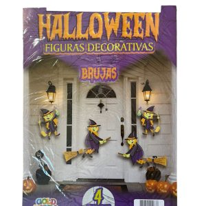 Figuras decorativas halloween brujas voladoras x4unidades