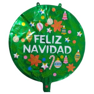 Globo 18" feliz navidad verde x1