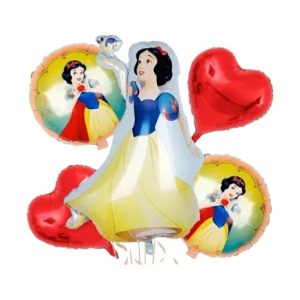 Set de globos princesa blanca nives 5pcs x1