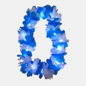 Collar flores grandes luminoso celeste y blanco