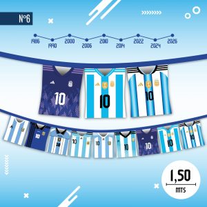 Banderin camiseta argentina de tela sublimada x1 - Imagen 3