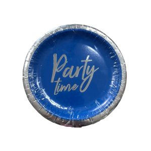 Platos azul party time x10