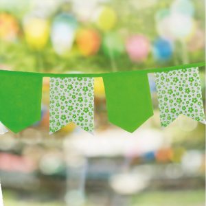 Banderin Vintage Verde Flores X1
