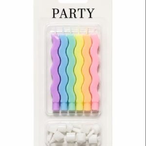 Velas Onditas Pastel Con Base X6