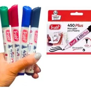 Marcador Pizarra TRABI Colores Caja X4